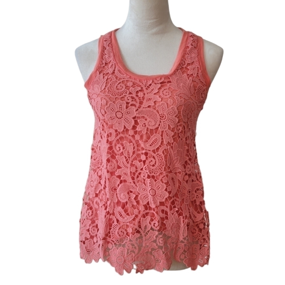 J. Crew Factory Lace Overlay Tank Top Size XXS